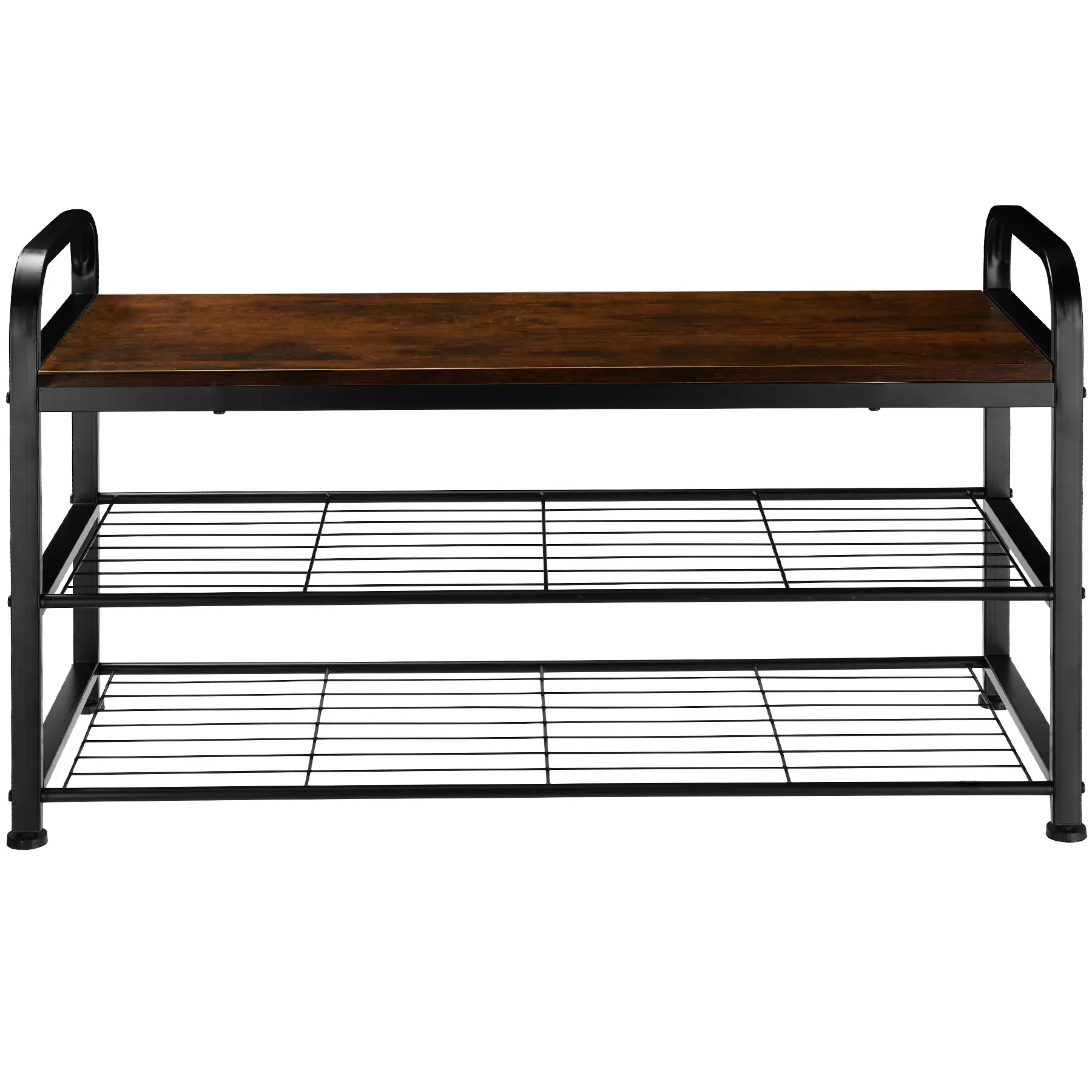 Illustration numéro 2 du produit Étagère à chaussures Style industriel 91x36x55 cm Bois foncé