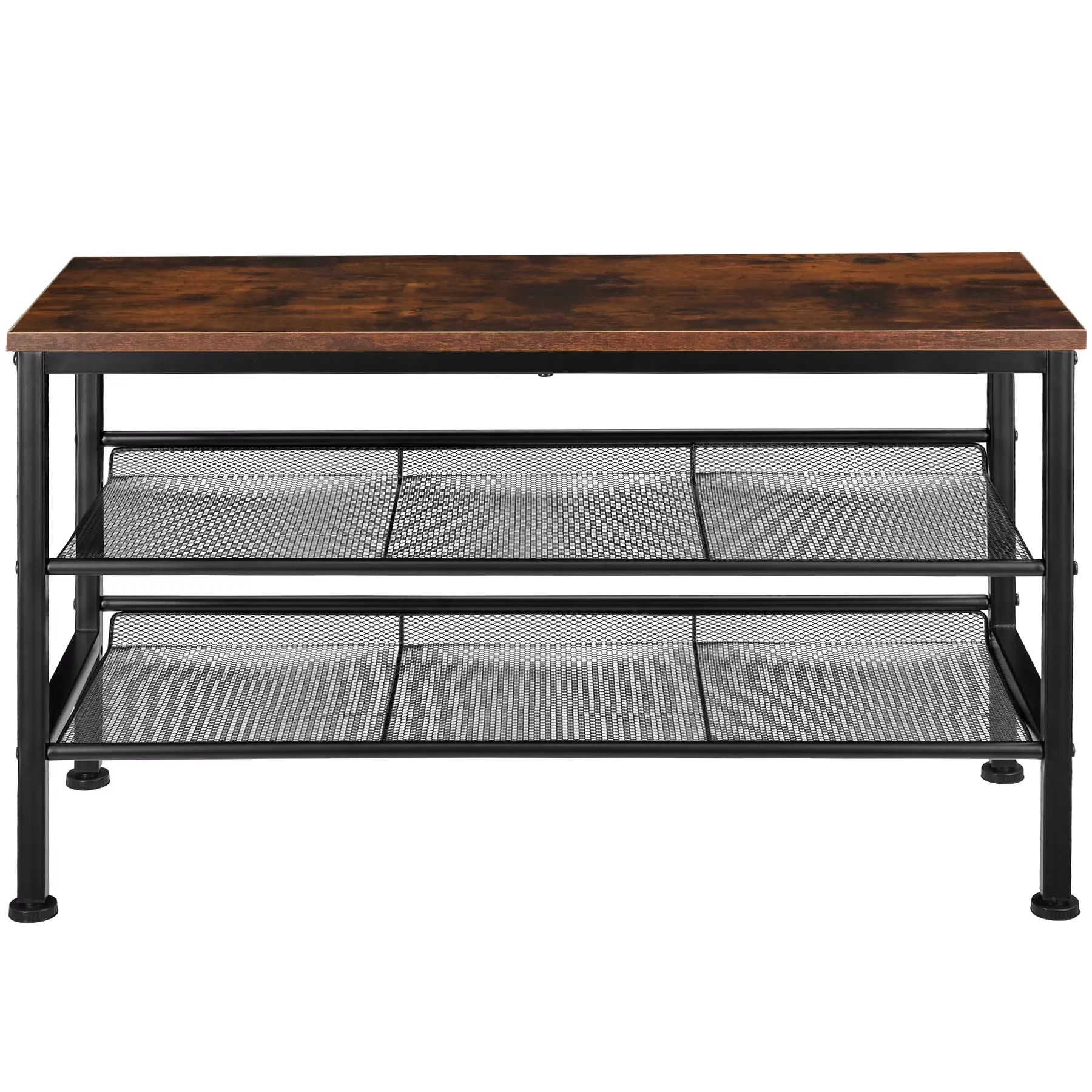 Illustration numéro 2 du produit Étagère à chaussures Style industrie 755x305x455cm Bois foncé
