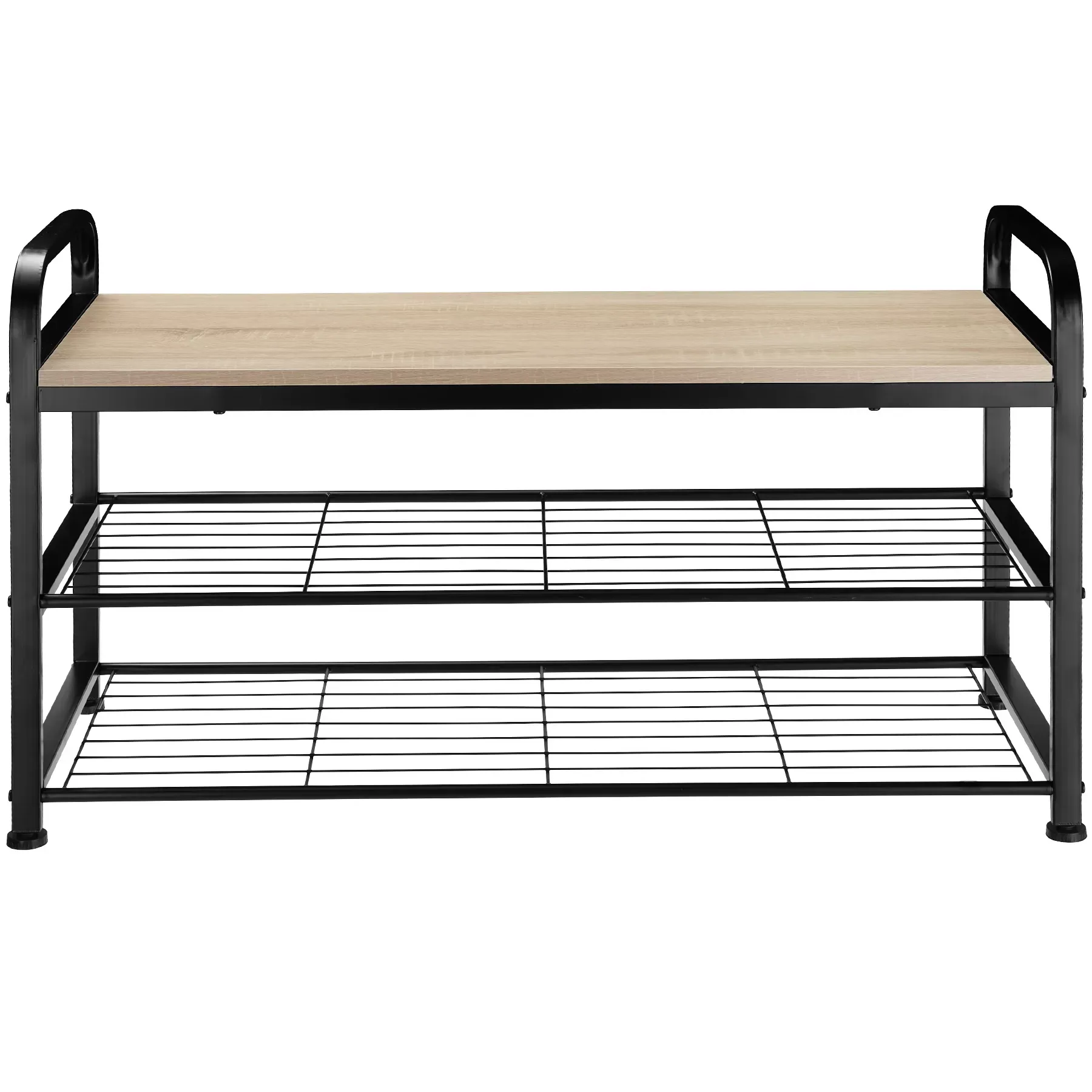Illustration numéro 2 du produit Étagère à chaussures Style industriel 91x36x55cm Bois clair