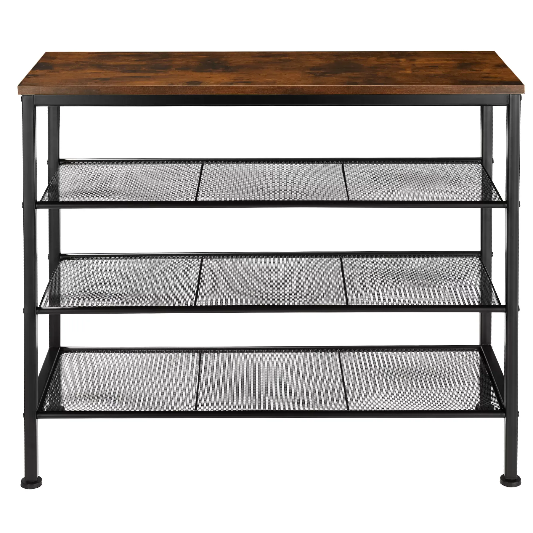 Illustration numéro 2 du produit Étagère à chaussures Style industriel 805 x 305 x 725 cm Bois foncé