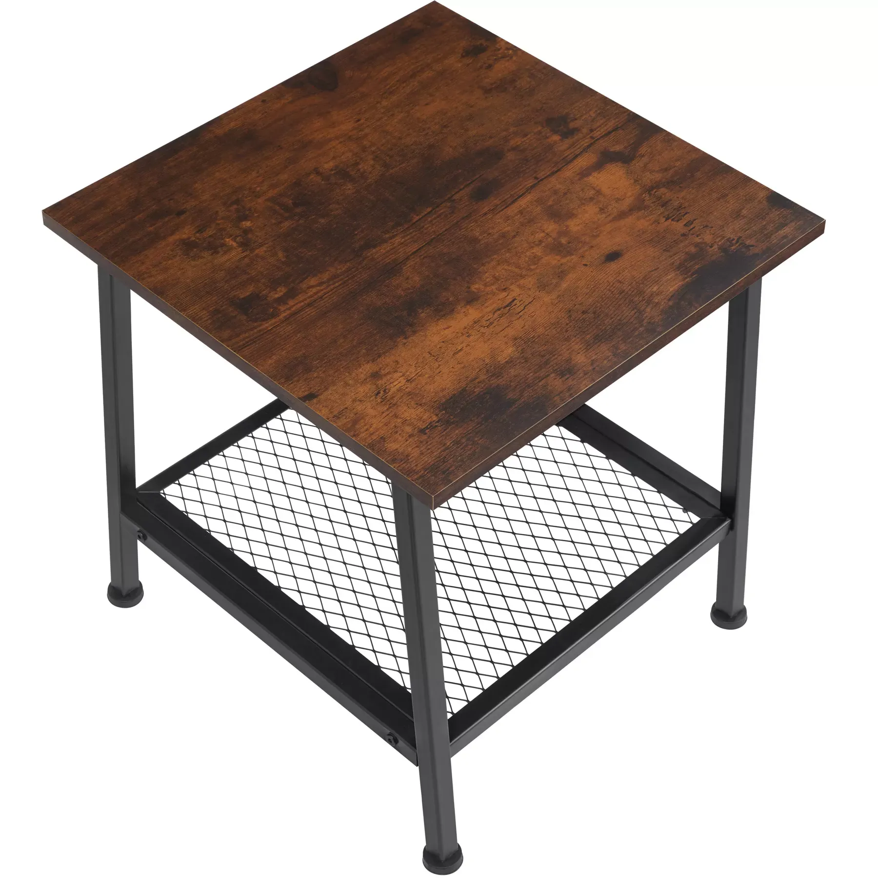 Illustration numéro 2 du produit Table d'appoint Style industriel 45,5 x 45 x 47 cm bois foncé