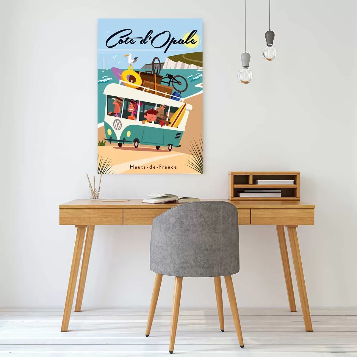 Illustration numéro 2 du produit Tableau road trip sur la côte d'opale imprimé sur toile 30x45 cm