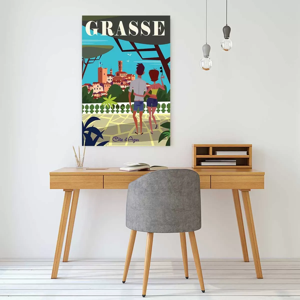 Illustration numéro 2 du produit Tableau voyage à grasse imprimé sur toile 40x60 cm