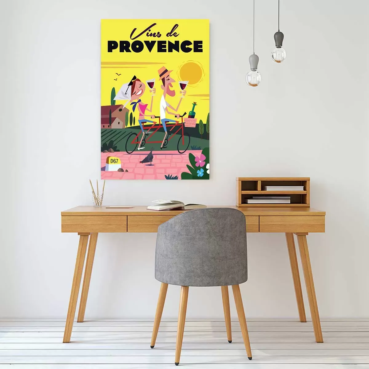 Illustration numéro 2 du produit Tableau vive la provence imprimé sur toile 40x60 cm