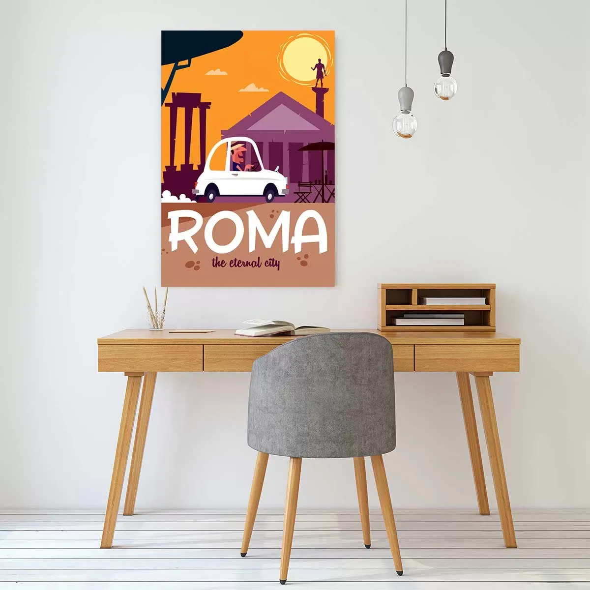 Illustration numéro 2 du produit Tableau voyage à Rome imprimé sur toile 30x45 cm