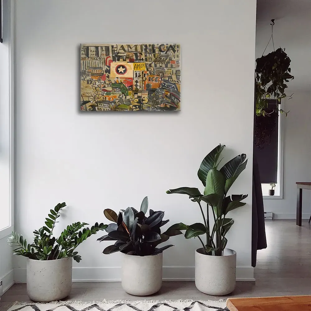 Illustration numéro 2 du produit Tableau - Scène de Rue à New York - Joaquín Torres-García 50x70cm