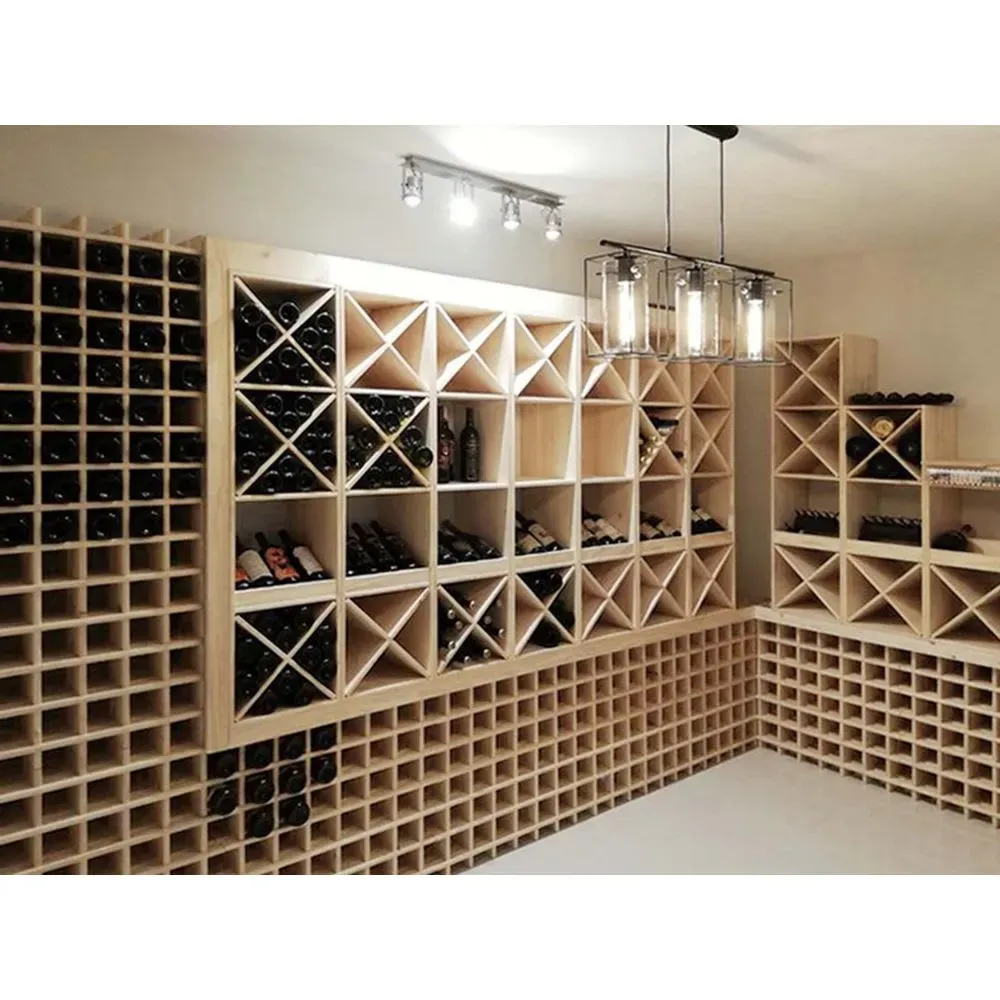 Illustration numéro 2 du produit Casier à bouteilles en pin massif brut 78 bouteilles