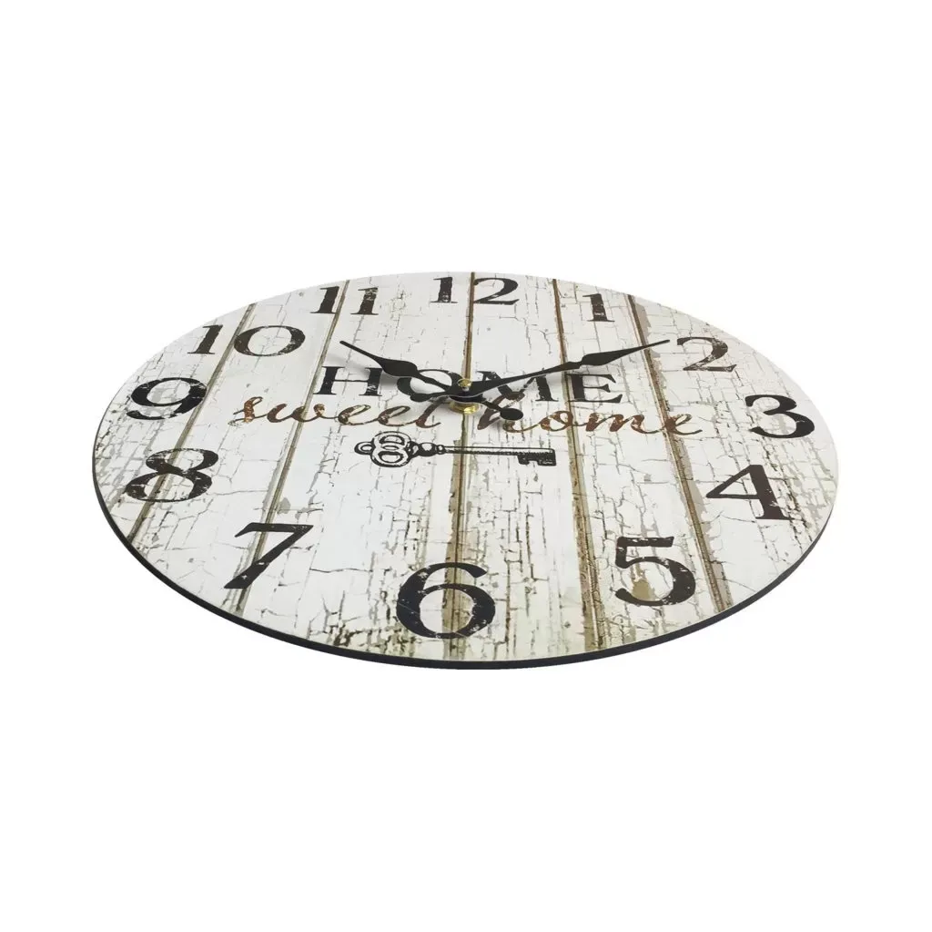 Illustration numéro 2 du produit Horloge murale effet bois noir et blanc ø 33,8 cm