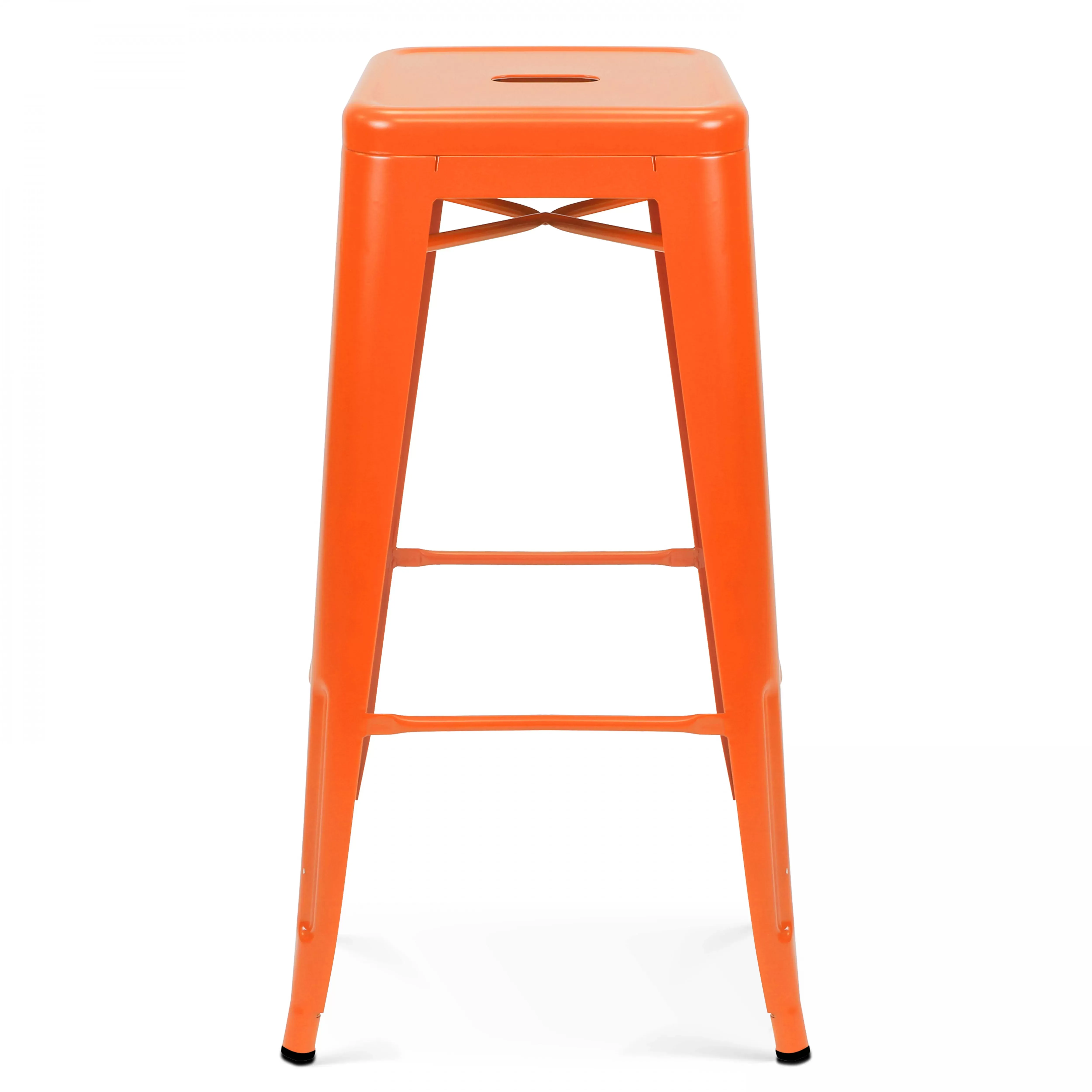 Illustration numéro 2 du produit Tabouret de bar en métal orange mat