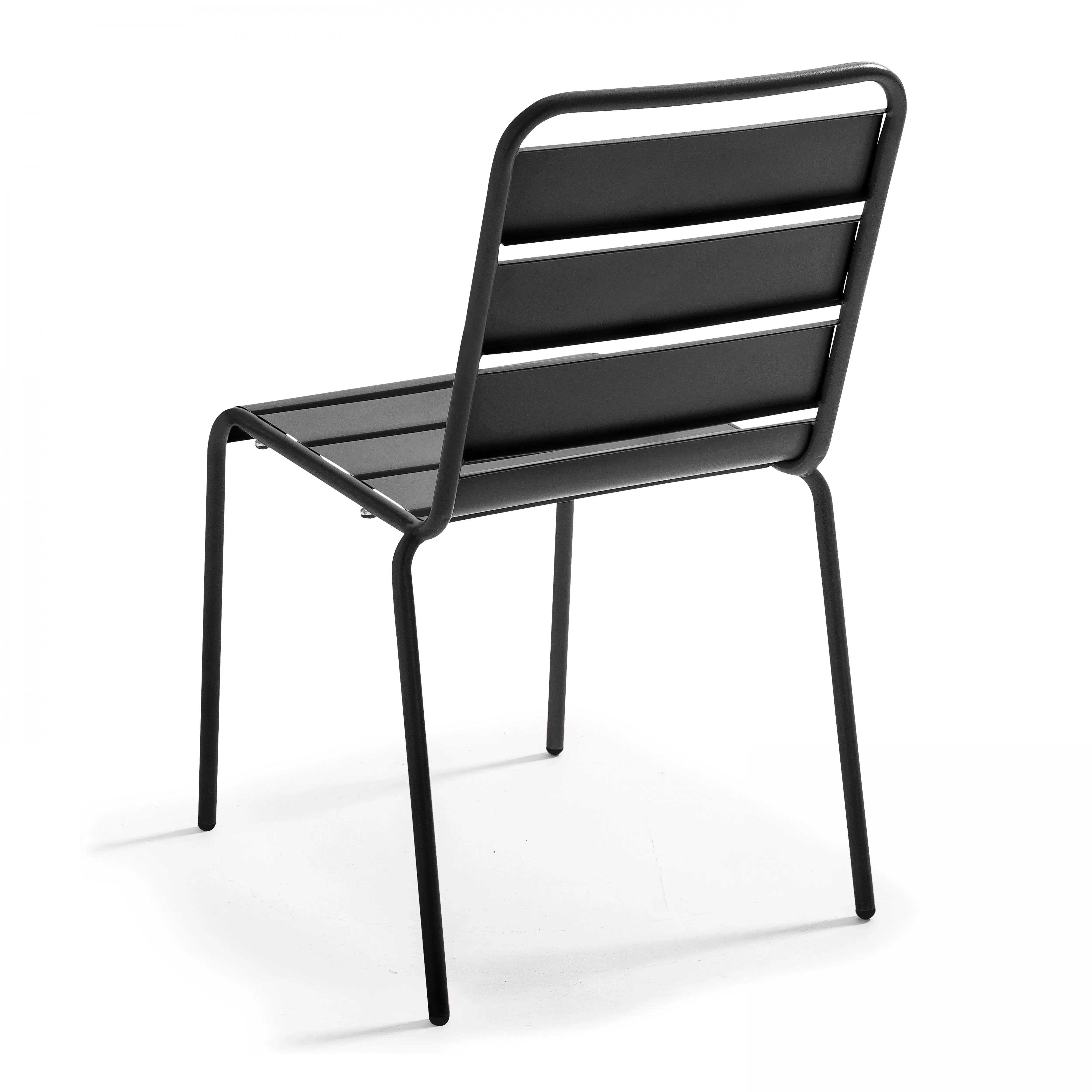 Illustration numéro 2 du produit Chaise de jardin en métal gris anthracite