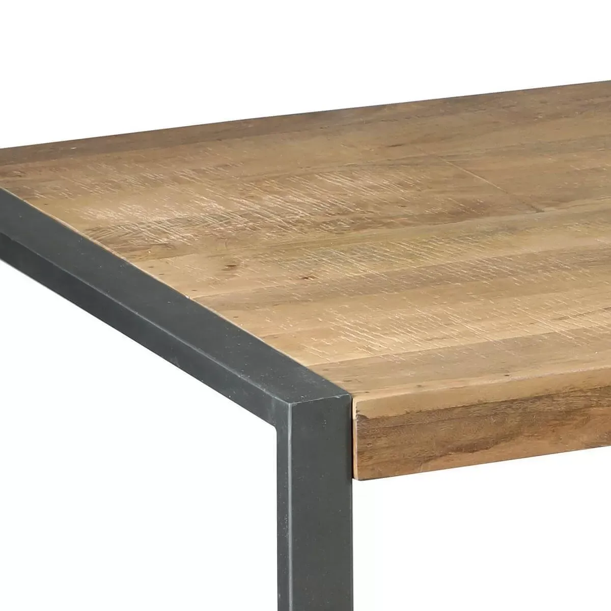 Illustration numéro 2 du produit Table de repas 180cm bois et acier patiné