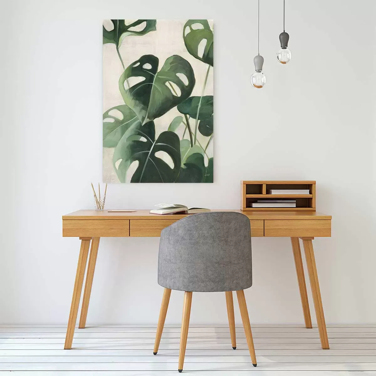 Illustration numéro 2 du produit Tableau aquarelle tropicale imprimé sur toile 60x90 cm