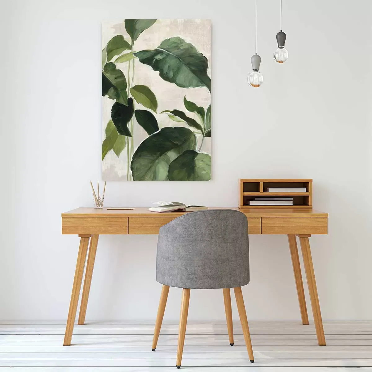 Illustration numéro 2 du produit Tableau aquarelle botanique imprimé sur toile 40x60 cm