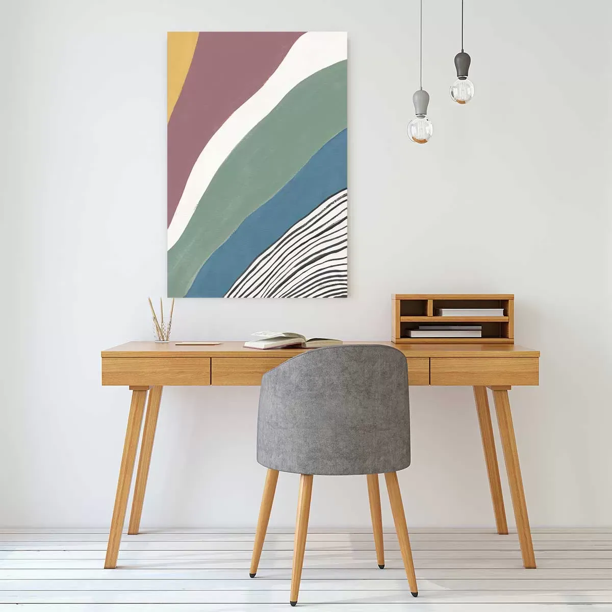 Illustration numéro 2 du produit Tableau retro coloré iv imprimé sur toile 80x120 cm