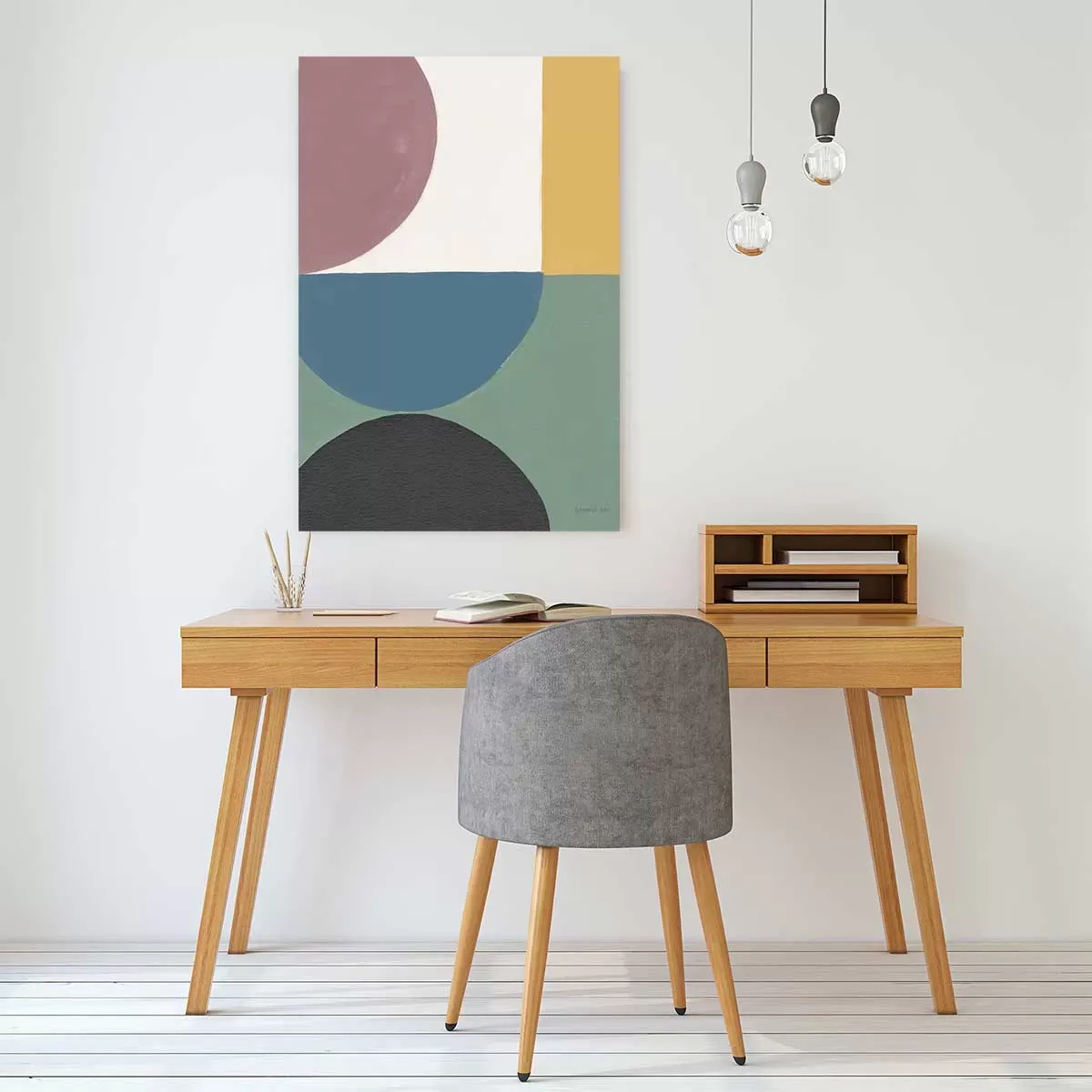 Illustration numéro 2 du produit Tableau retro coloré v imprimé sur toile 40x60 cm