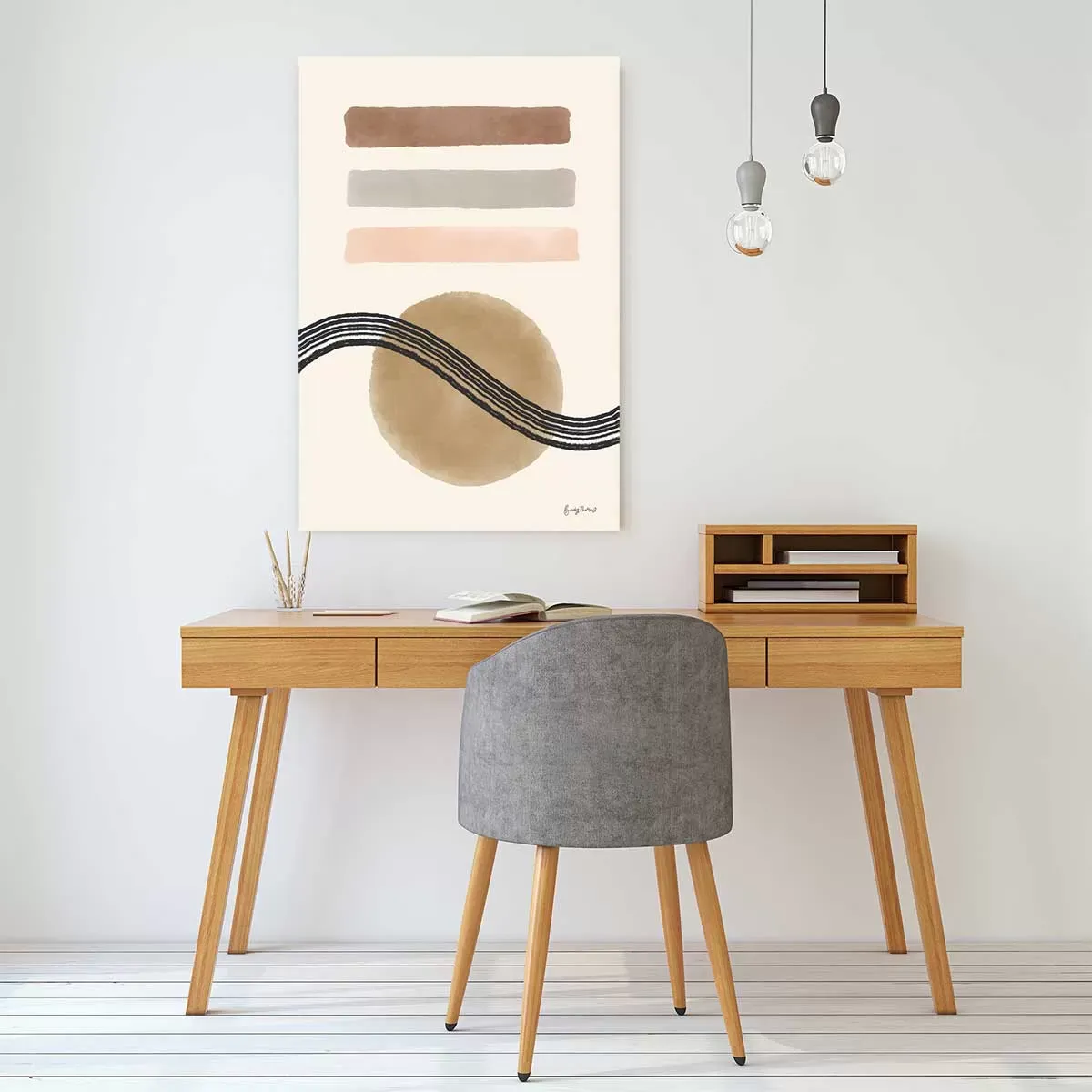 Illustration numéro 2 du produit Tableau abstrait des années 50 imprimé sur toile 60x90 cm