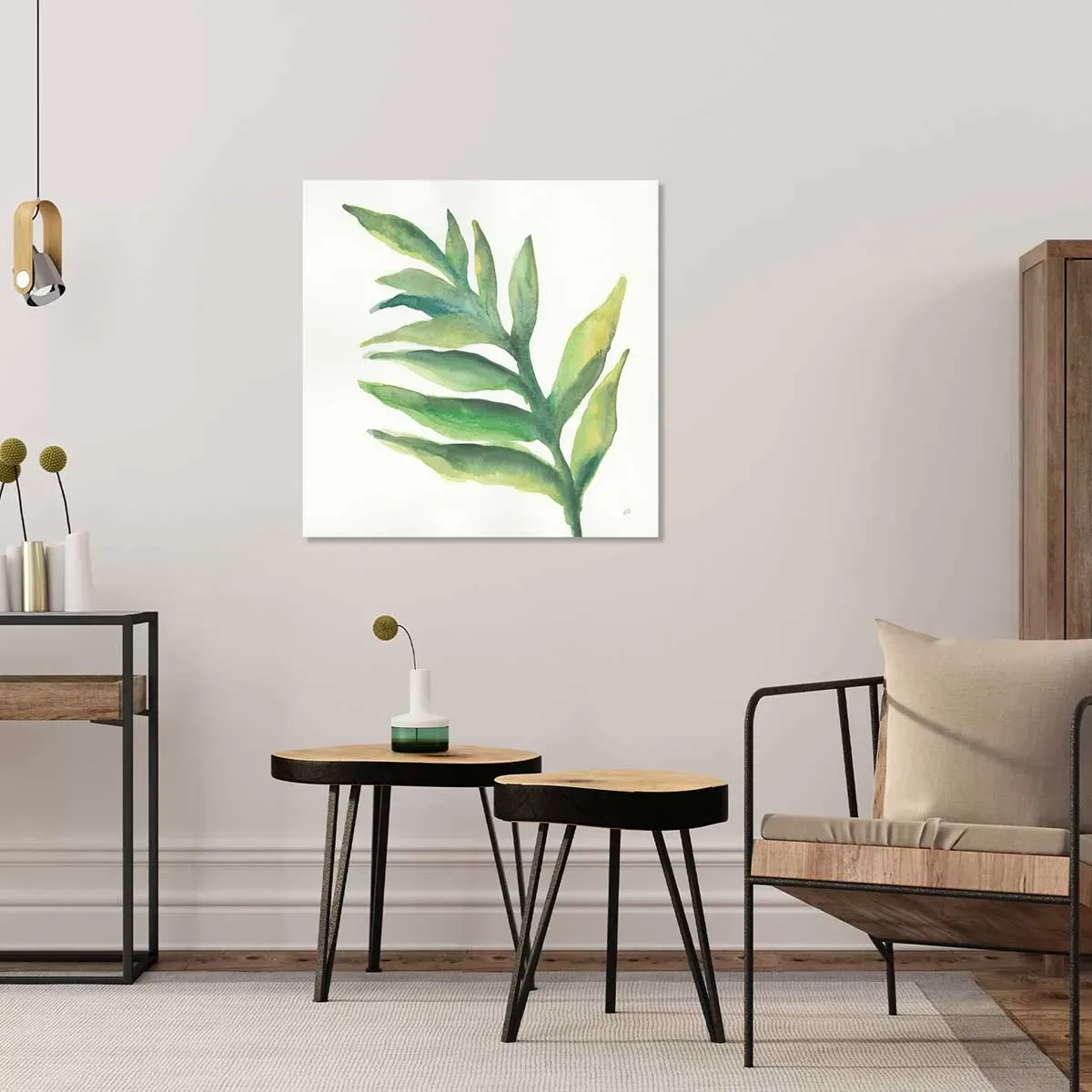 Illustration numéro 2 du produit Tableau plante aloe watercolor imprimé sur toile 50x50 cm