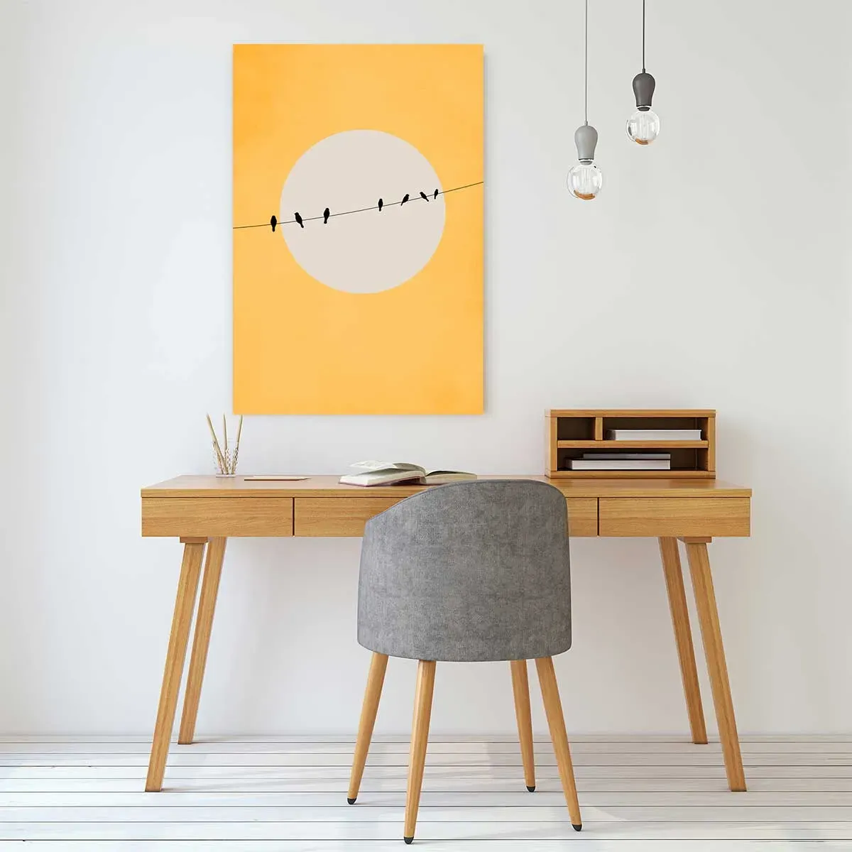 Illustration numéro 2 du produit Tableau abstrait depart electrique imprimé sur toile 60x90 cm