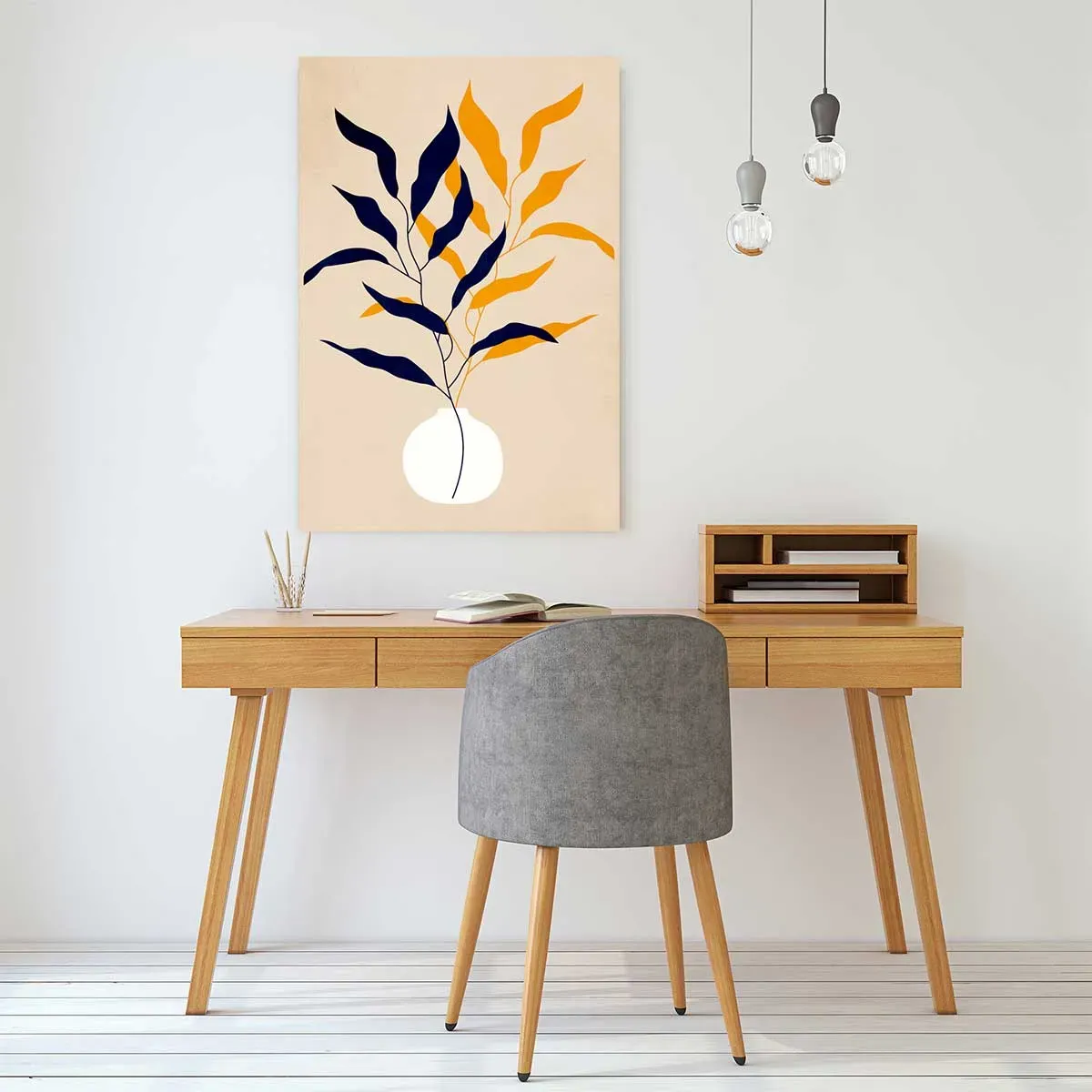 Illustration numéro 2 du produit Tableau fleurs plante et purete imprimé sur toile 60x90 cm