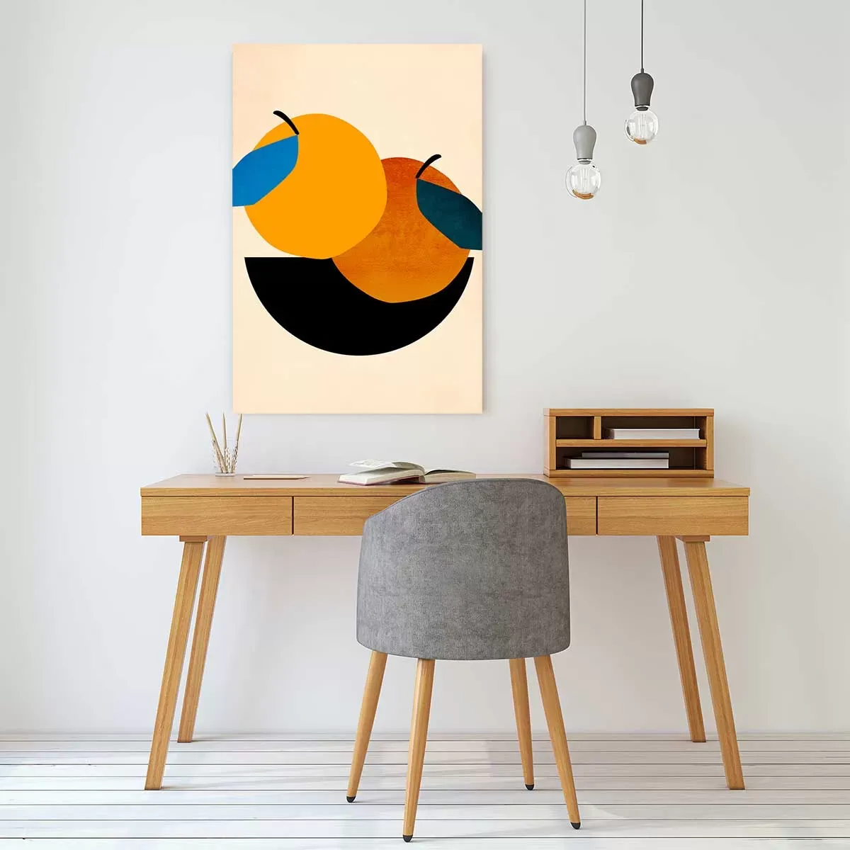 Illustration numéro 2 du produit Tableau cuisine pommes imprimé sur toile 60x90 cm