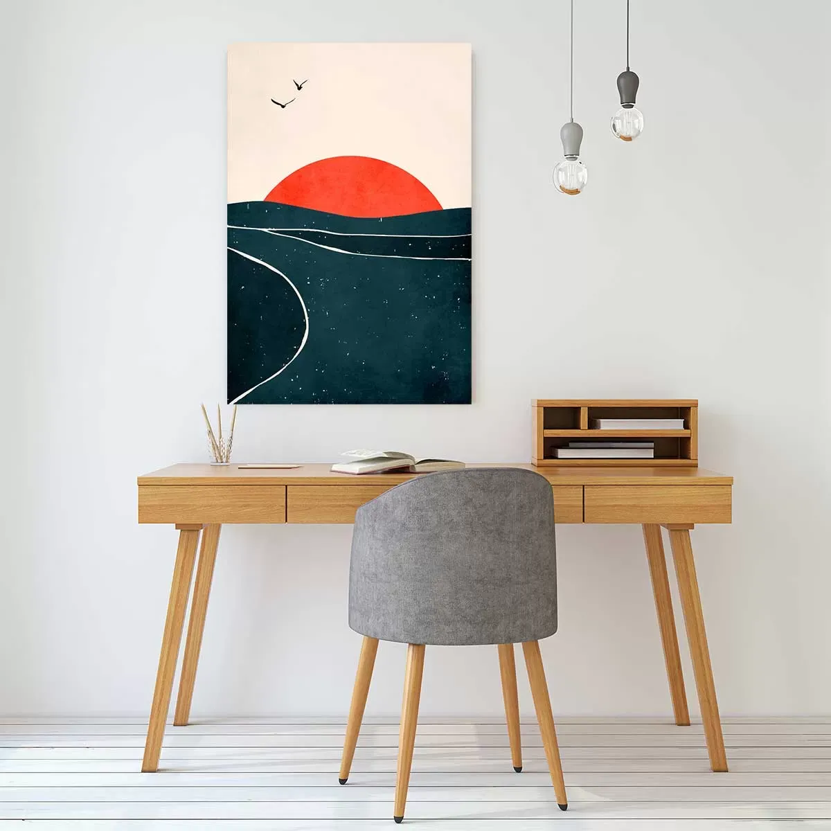 Illustration numéro 2 du produit Tableau déco Brise au sunset imprimé sur toile 30x45 cm