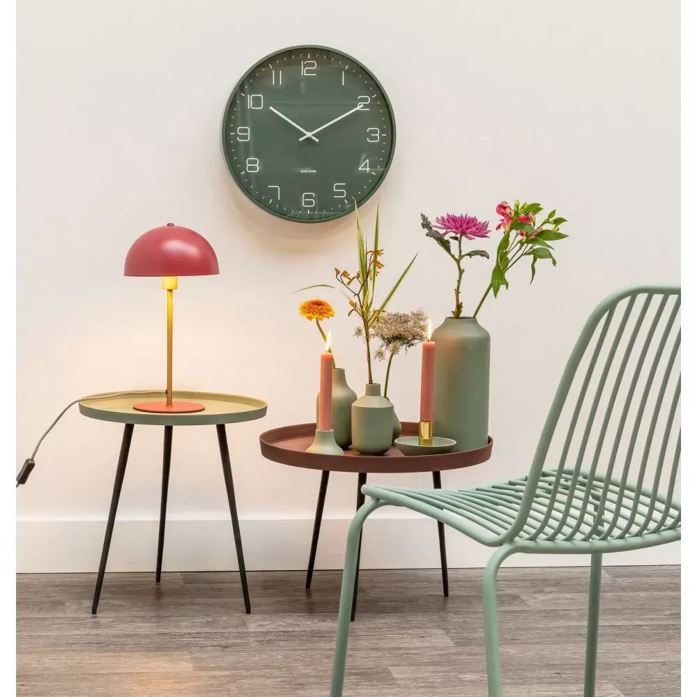 Illustration numéro 2 du produit Horloge murale en acier vert