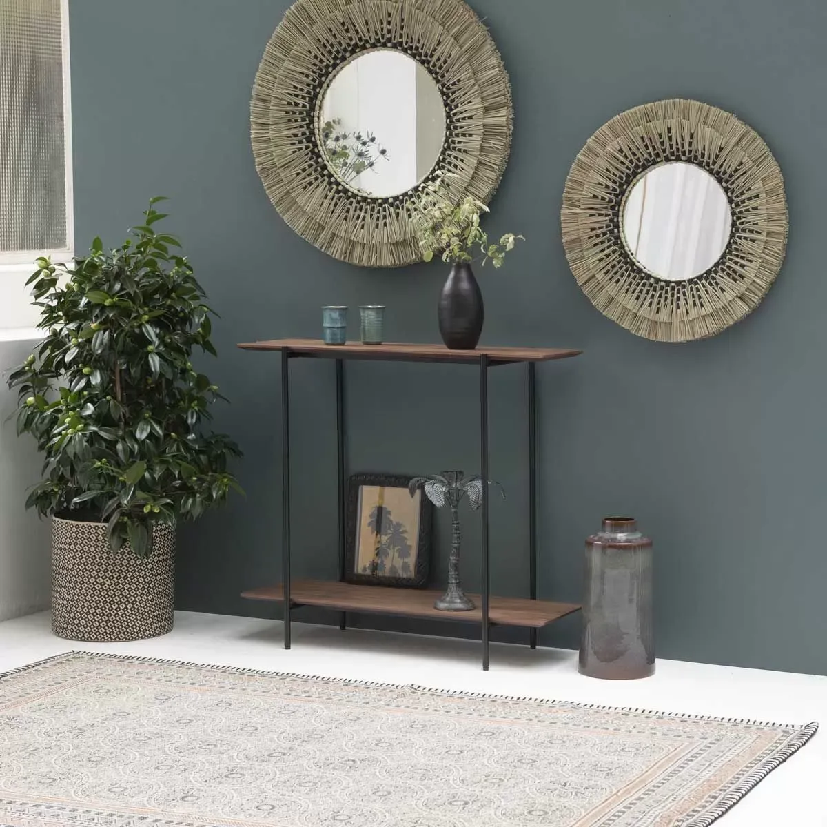 Illustration numéro 2 du produit Tapis en coton tissé main à motifs