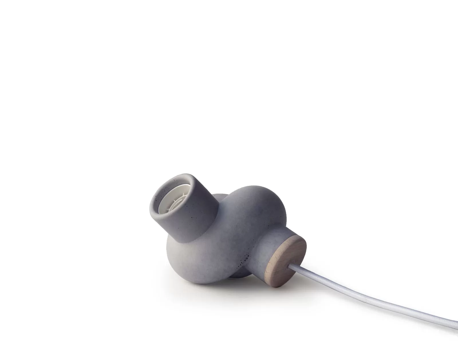 Illustration numéro 2 du produit Lampe à poser en béton et bois cordon blanc