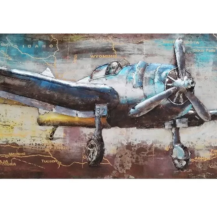 Illustration numéro 2 du produit Tableau relief en métal st exupery 180x60