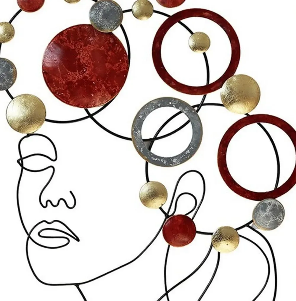 Illustration numéro 2 du produit Décoration murale en métal woman 54x50x3