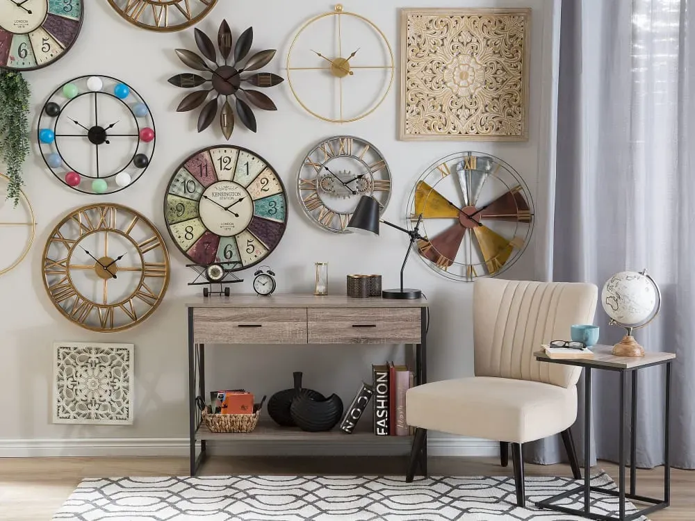 Illustration numéro 2 du produit Horloge murale 60 cm métal multicolore