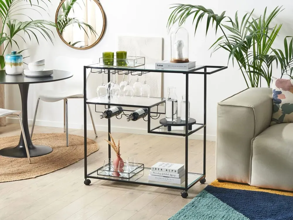 Illustration numéro 2 du produit Chariot de cuisine métal noir