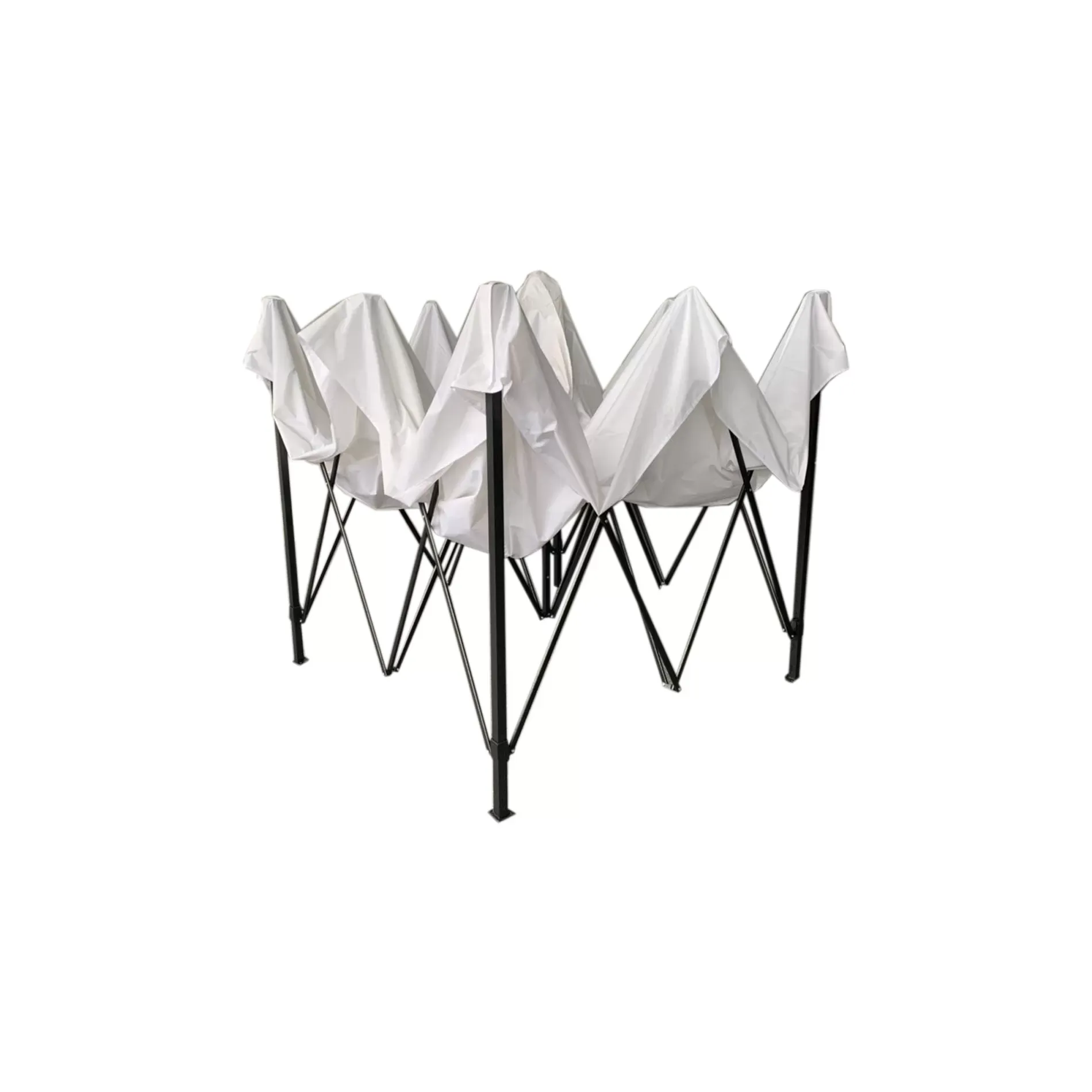 Illustration numéro 2 du produit Tonnelle pliant 3x3 m avec 4 poids en métal et polyester blanc