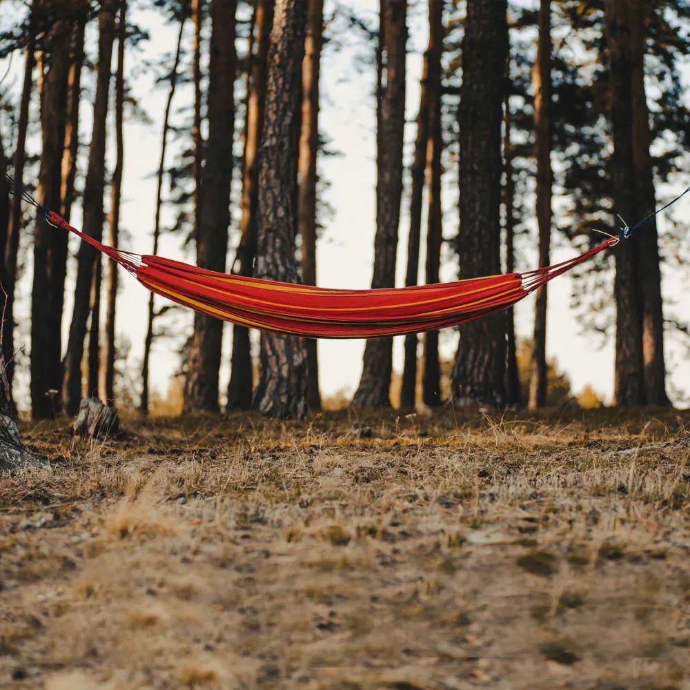 Illustration numéro 2 du produit Hamac de jardin camping capacité 200 kg en polyester orange