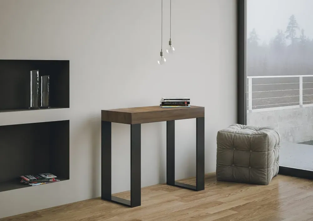 Illustration numéro 2 du produit Console extensible 90x40/300 cm effet bois noyer