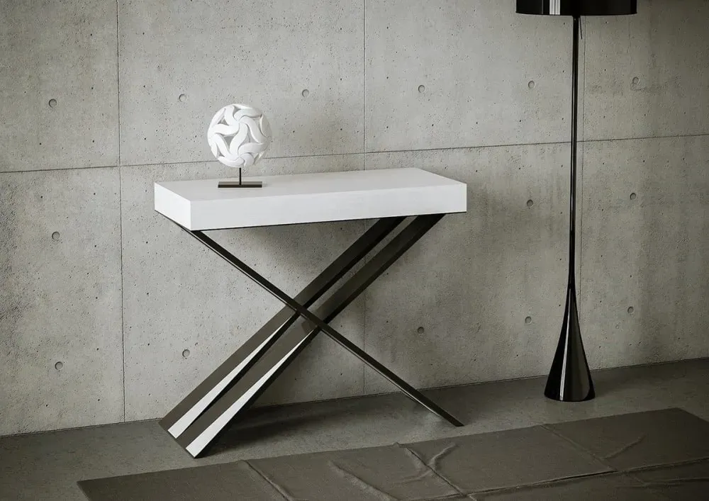 Illustration numéro 2 du produit Console extensible 90x40/300 cm effet bois frêne blanc