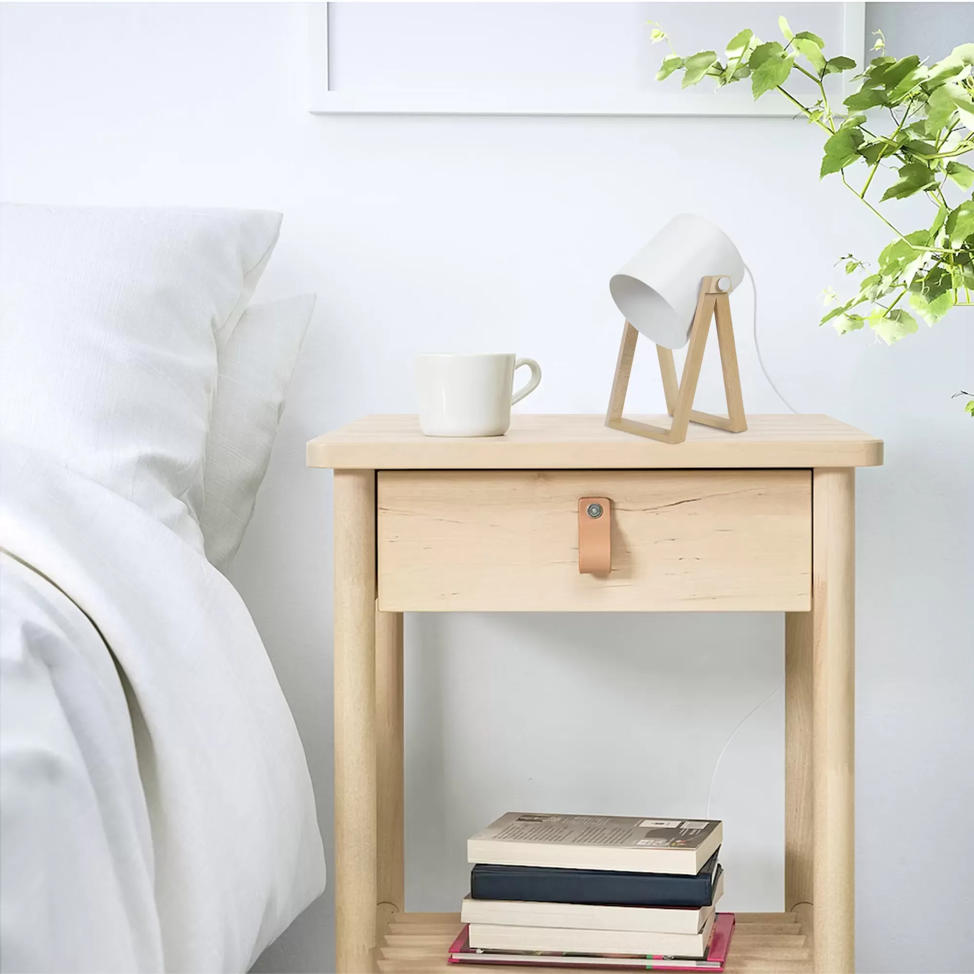 Illustration numéro 2 du produit Lampes à poser bureau bois,naturel,H30x D20xP16cm