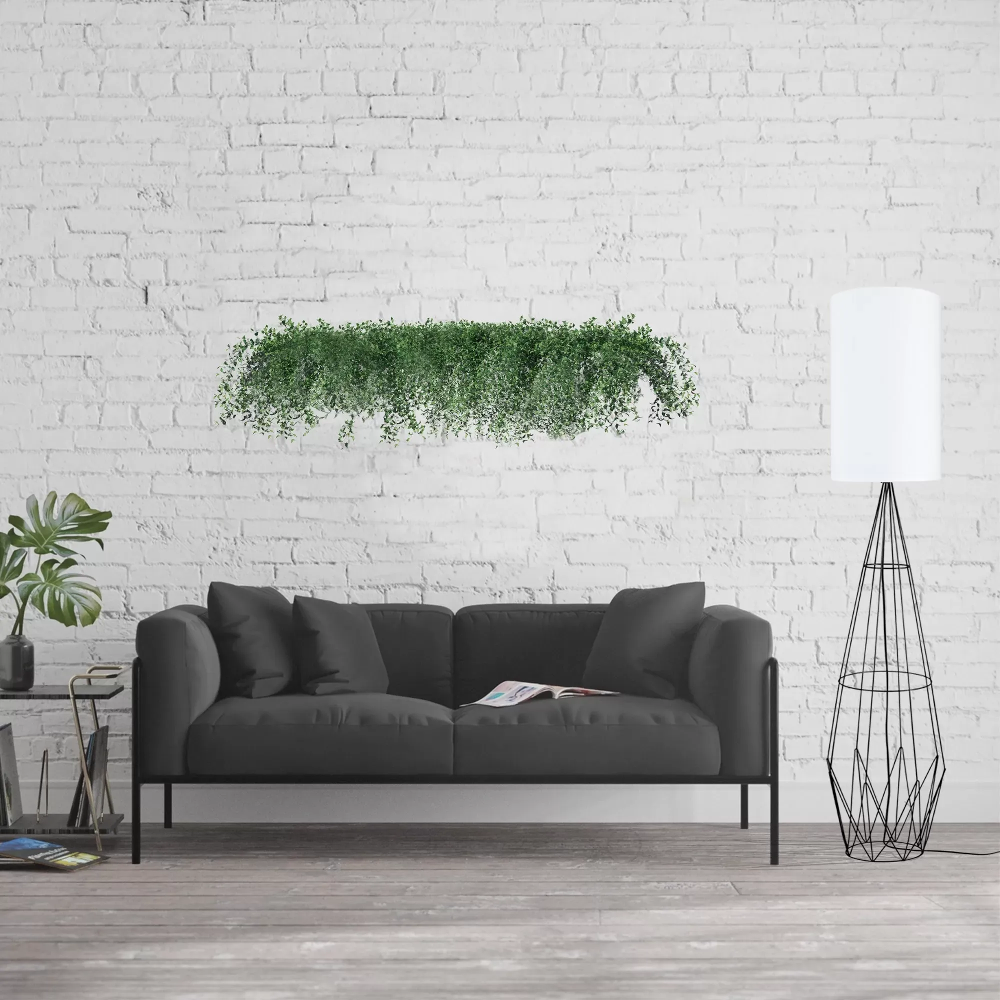 Illustration numéro 2 du produit Lampadaire  métal,Noir ,H165xD30xP30cm