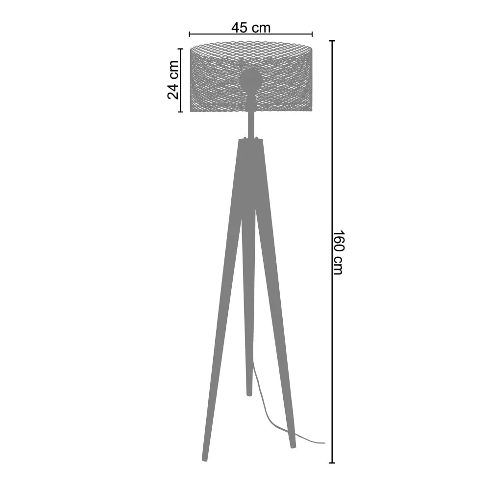 Illustration numéro 2 du produit Lampadaire  bois,Noir , H 160xD45x P 45cm