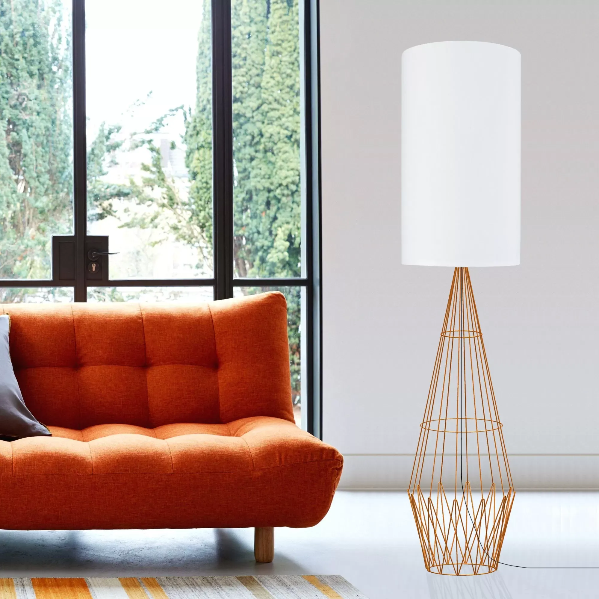 Illustration numéro 2 du produit Lampadaire  métal,Cuivre ,H165xD30xP30cm