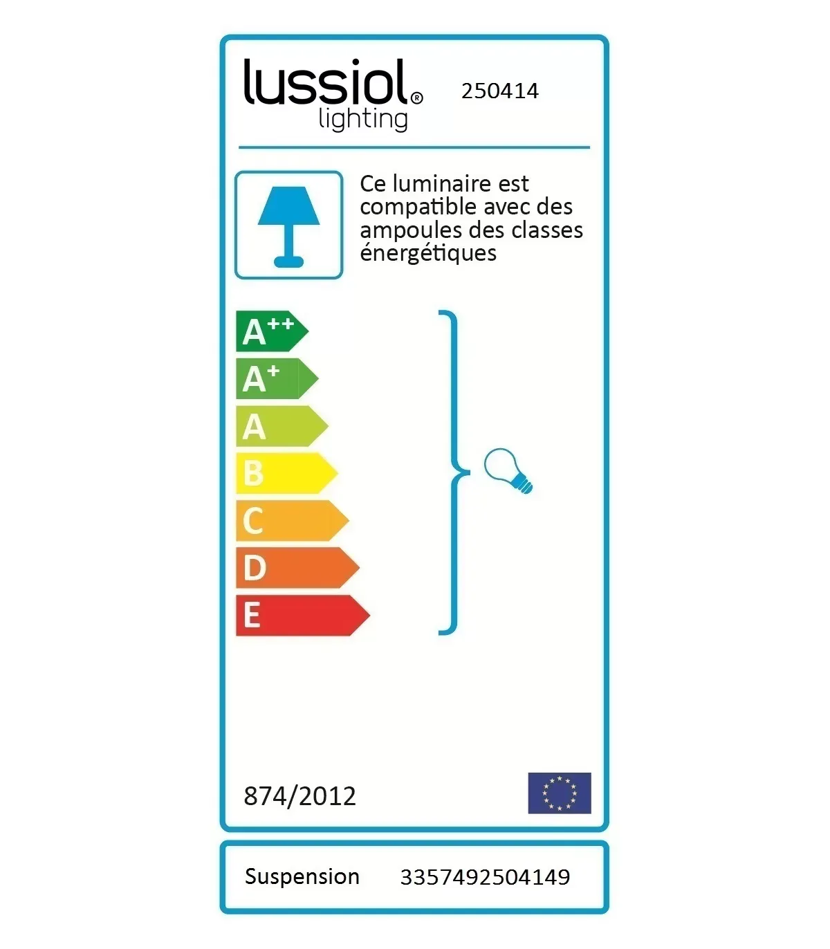 Illustration numéro 2 du produit suspension en verre transparent, d. 15 cm
