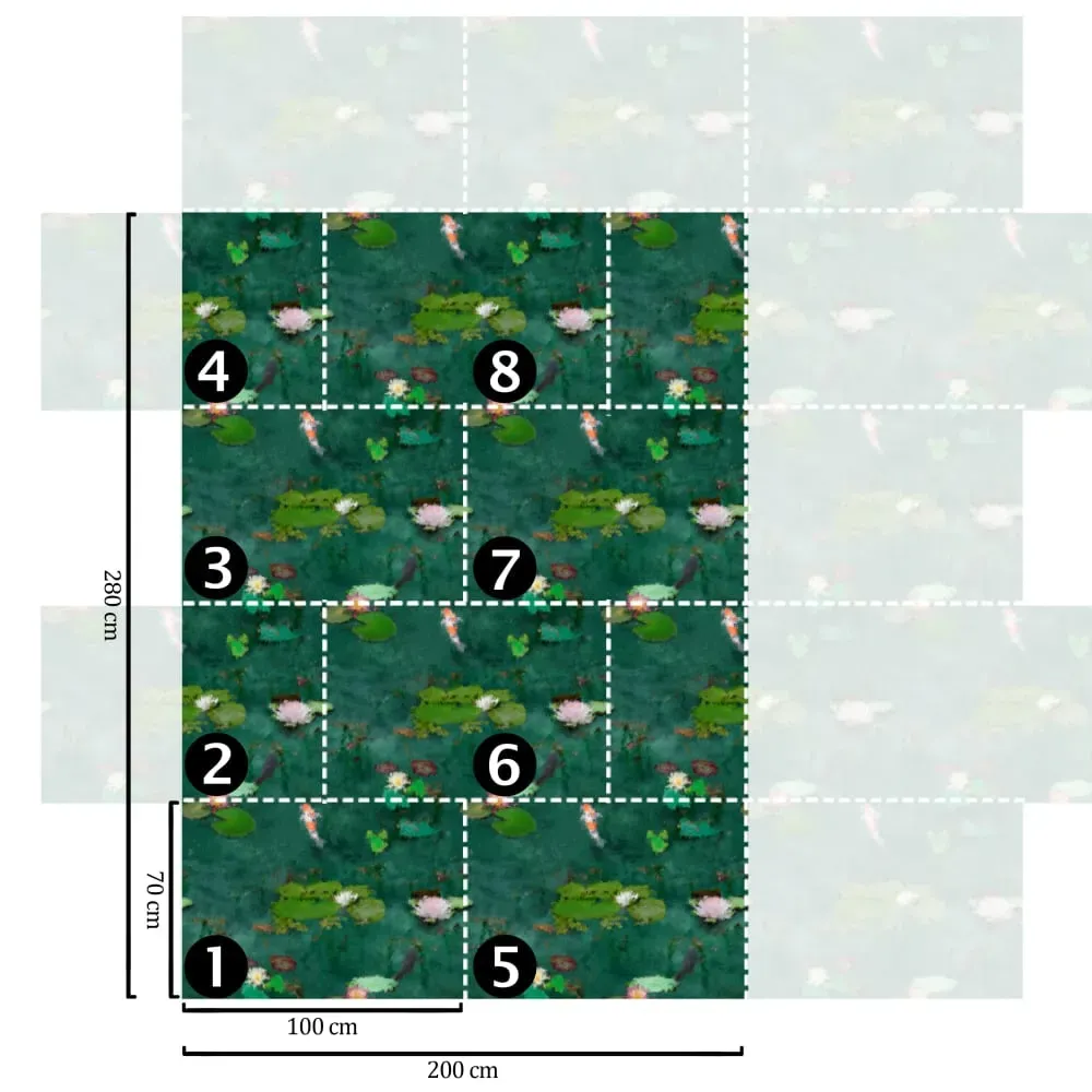 Illustration numéro 2 du produit Papier Peint Impressionniste,papier fin,200x280cm,8 feuilles