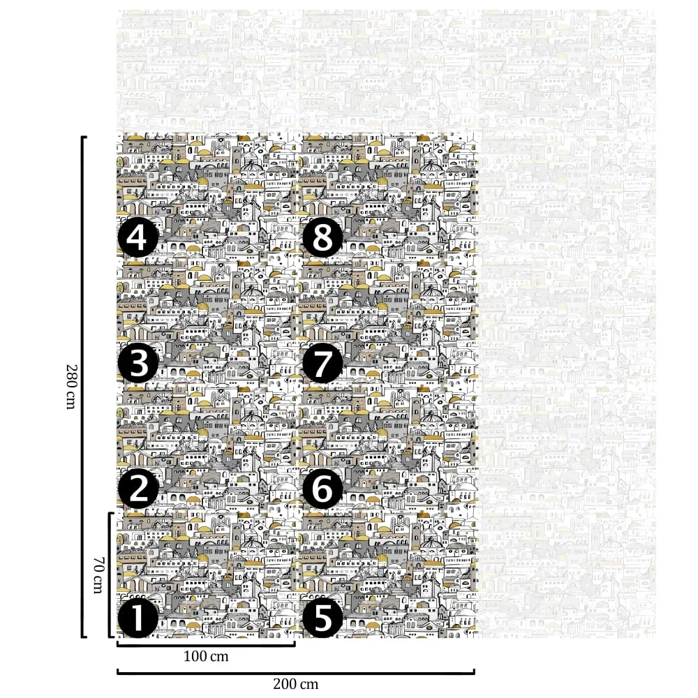 Illustration numéro 2 du produit Papier Peint Paysage,papier écologique fin,200x280cm,8 feuilles