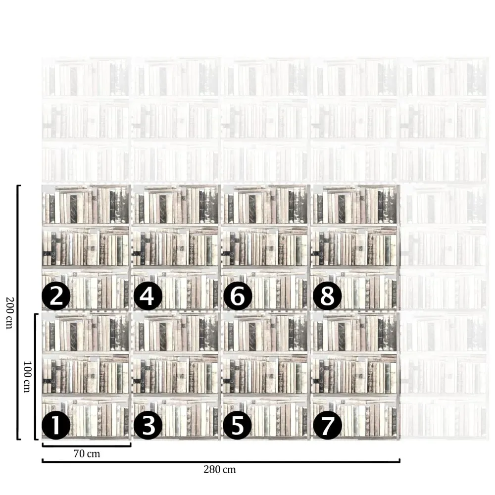 Illustration numéro 2 du produit Papier Peint Livres Blancs,papier écologique fin,200x280cm,8 feuilles