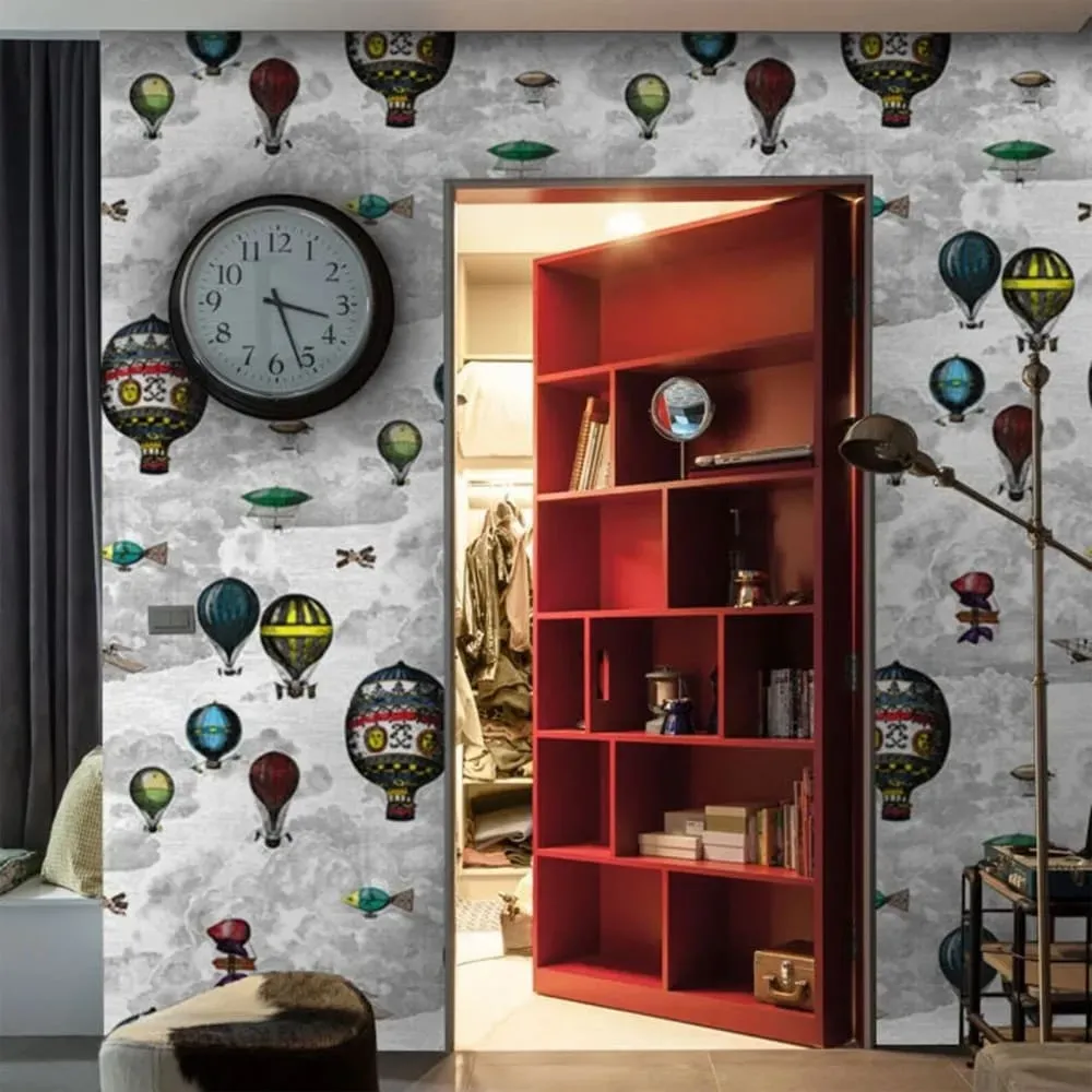 Illustration numéro 2 du produit Papier Peint Montgolfières,papier fin,200x280cm,8 feuilles