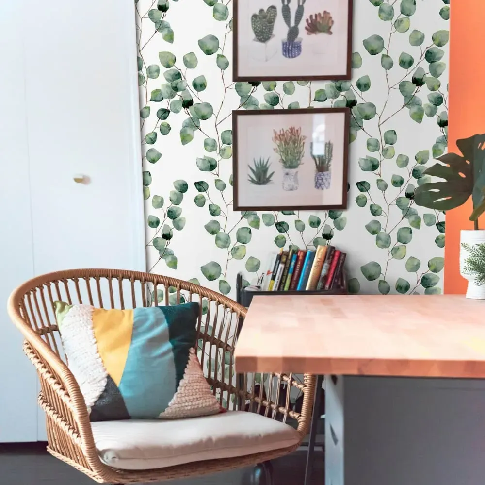 Illustration numéro 2 du produit Papier Peint Eucalyptus,papier écologique fin,200x280cm,8 feuilles