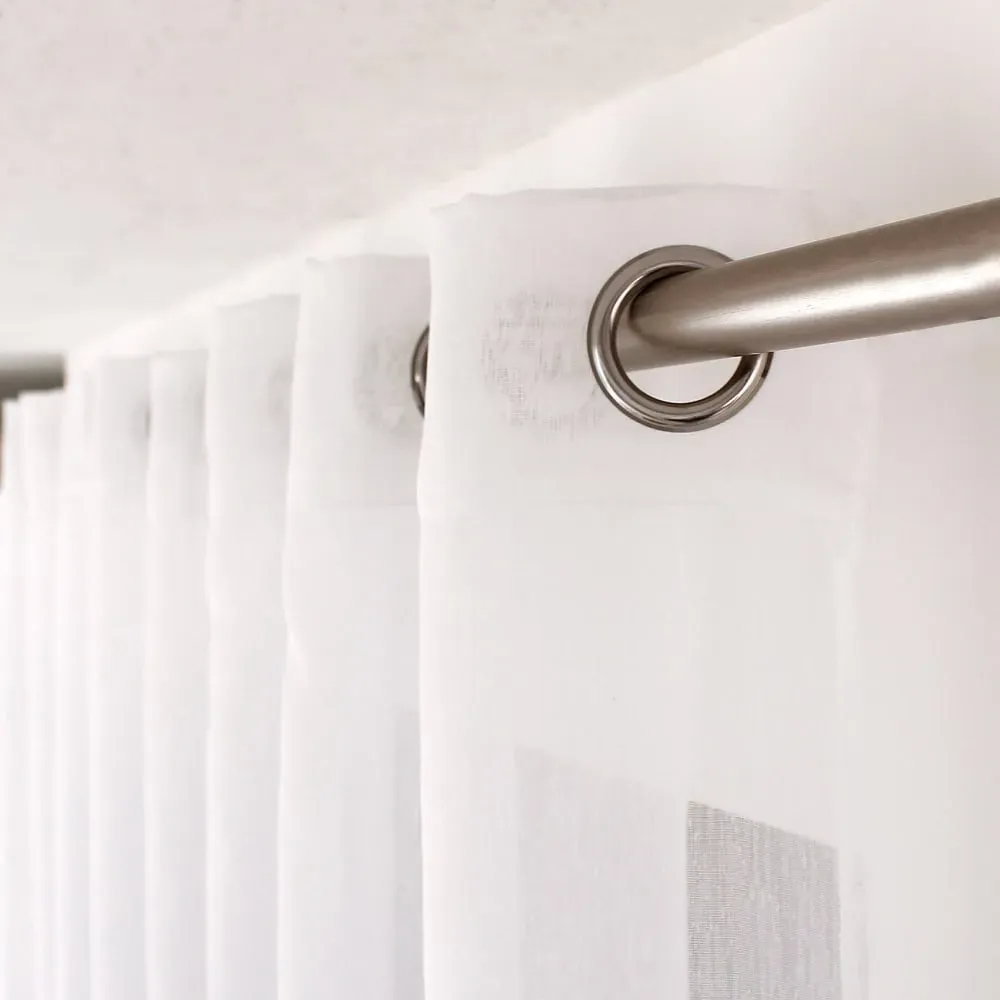 Illustration numéro 2 du produit Voilage uni en polyester sablé blanc 140x240 cm