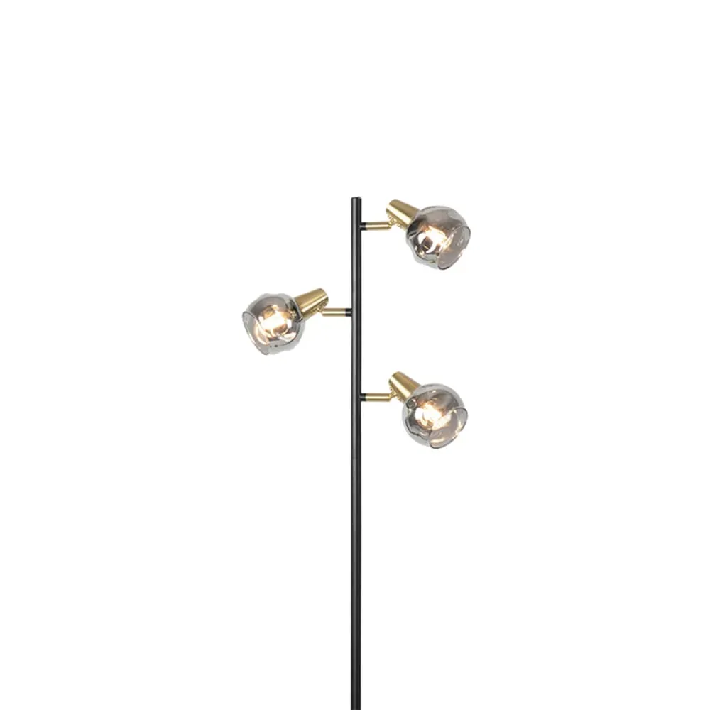 Illustration numéro 2 du produit Lampadaire en acier doré/laiton