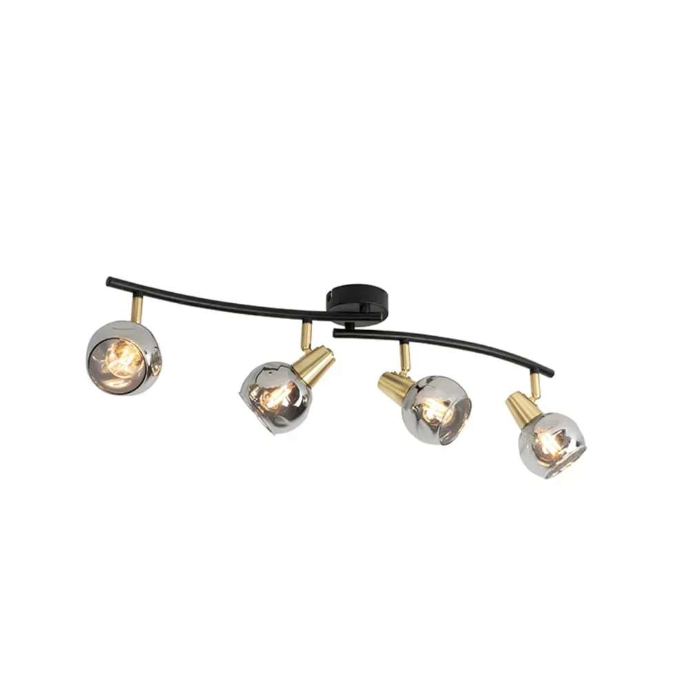 Illustration numéro 2 du produit Plafonnier en verre doré/laiton