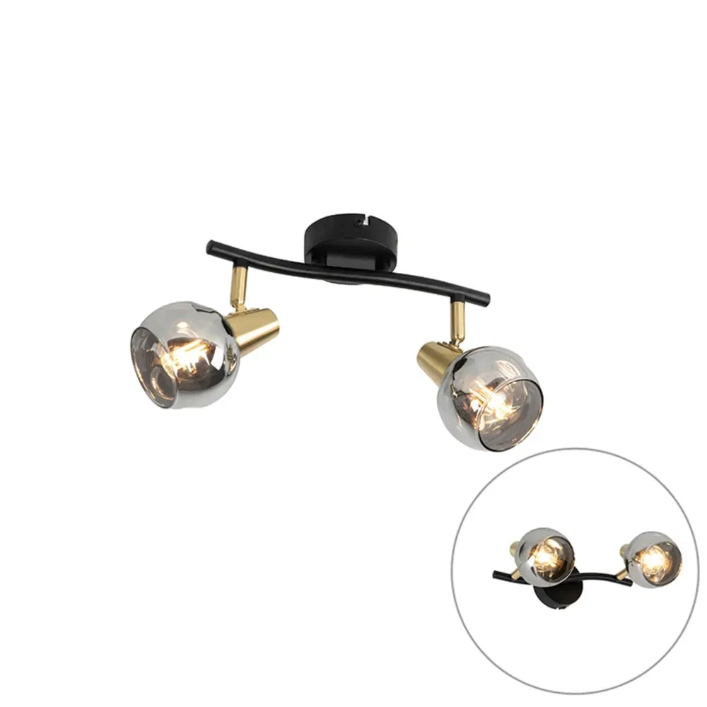 Illustration numéro 2 du produit Plafonnier en verre doré/laiton